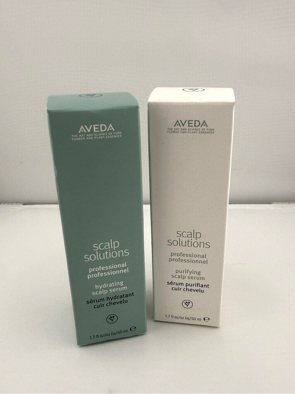 AVEDA Scalp Solutions Hydrating (Green) & Purifying (White) Serums Duo 1.7oz